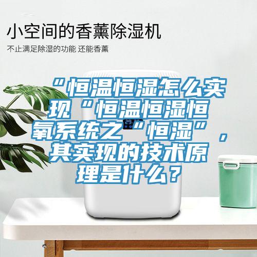 “恒溫恒濕怎么實現(xiàn)“恒溫恒濕恒氧系統(tǒng)之“恒濕”，其實現(xiàn)的技術(shù)原理是什么？