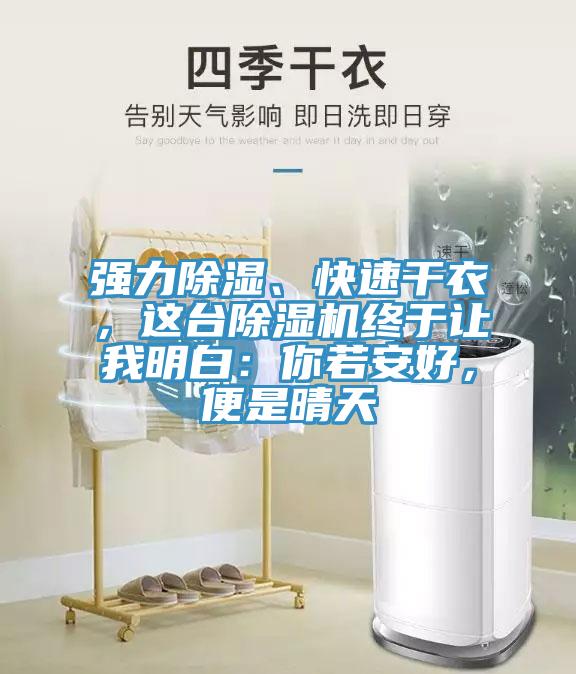 強力除濕、快速干衣，這臺除濕機終于讓我明白：你若安好，便是晴天