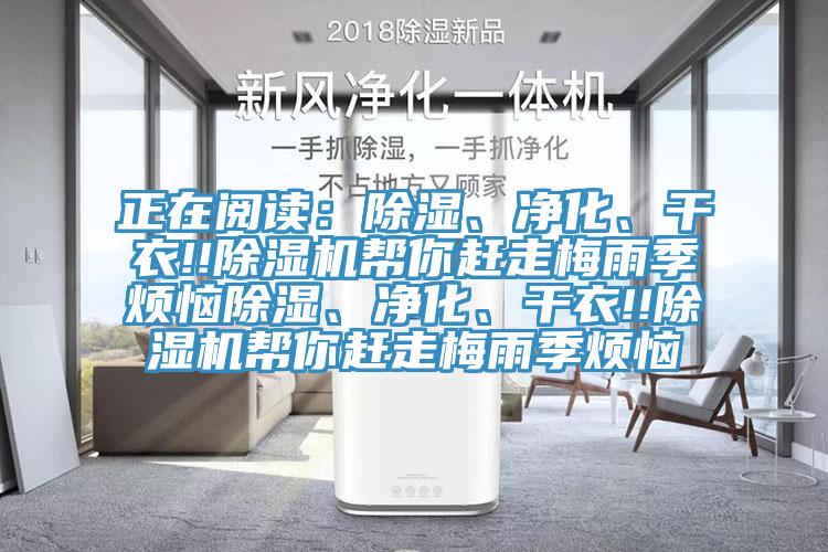 正在閱讀：除濕、凈化、干衣!!除濕機(jī)幫你趕走梅雨季煩惱除濕、凈化、干衣!!除濕機(jī)幫你趕走梅雨季煩惱