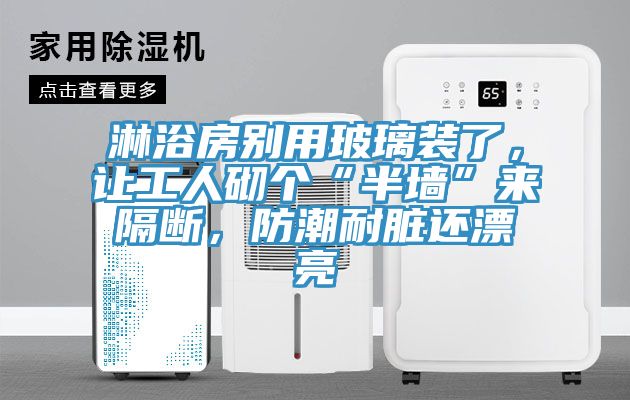 淋浴房別用玻璃裝了，讓工人砌個“半墻”來隔斷，防潮耐臟還漂亮