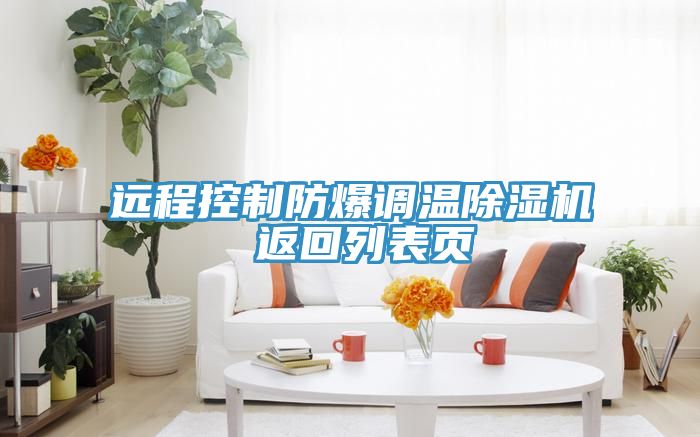遠(yuǎn)程控制防爆調(diào)溫除濕機 返回列表頁